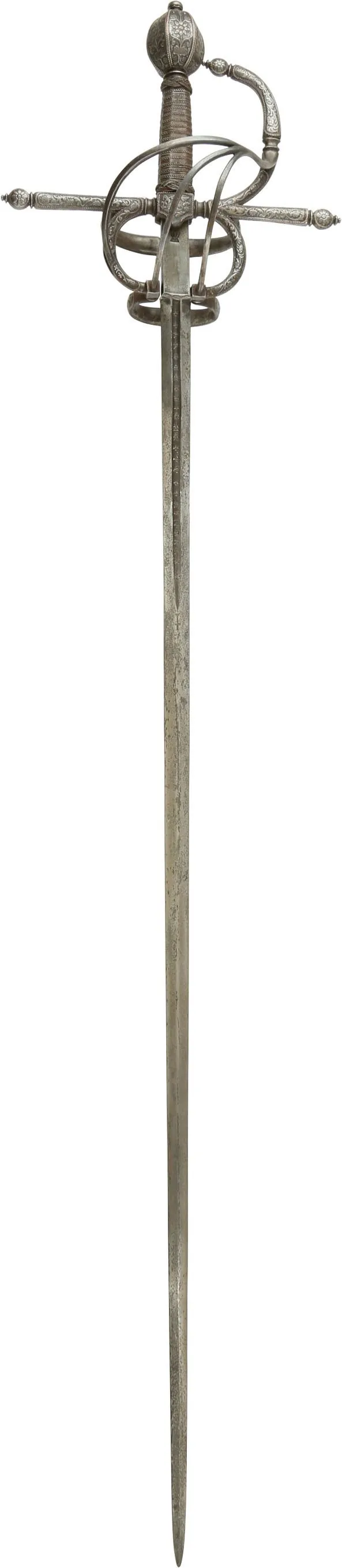 MAGNIFICENT SWEPT HILT RAPIER AND COMPANION LEFT HAND DAGGER