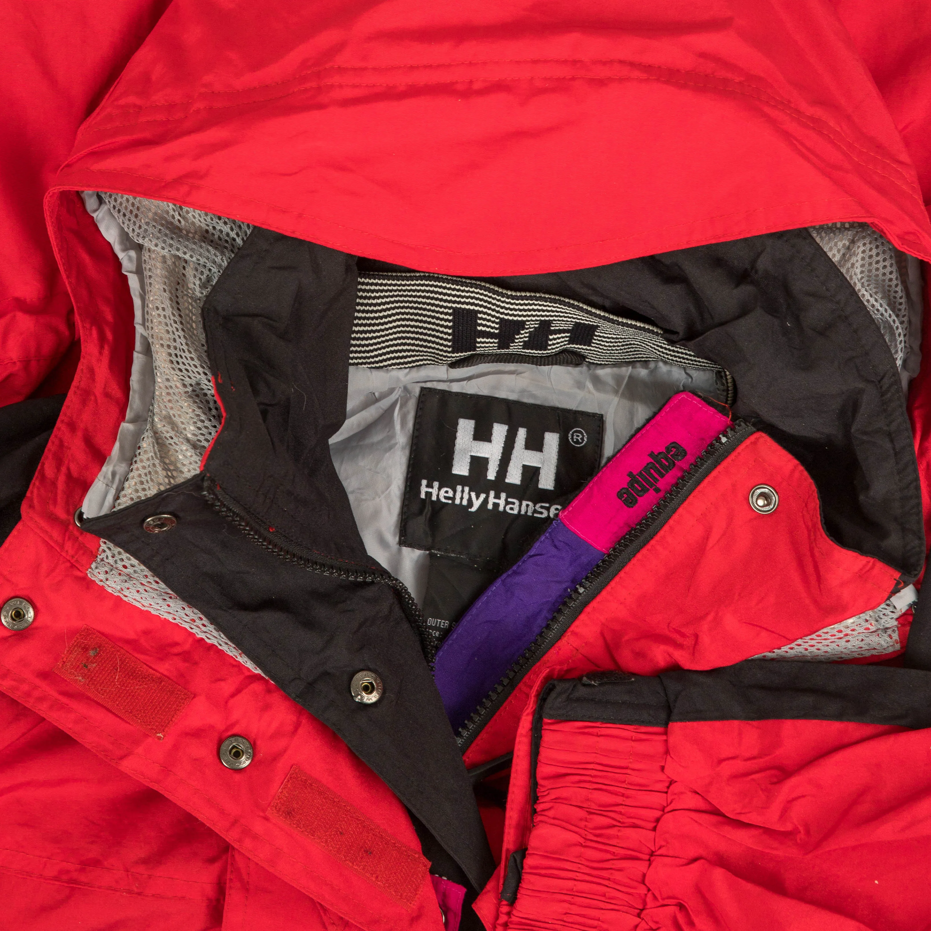 MEN'S VINTAGE HELLY HANSEN EQUIPE HOODED JACKET - X-SMALL