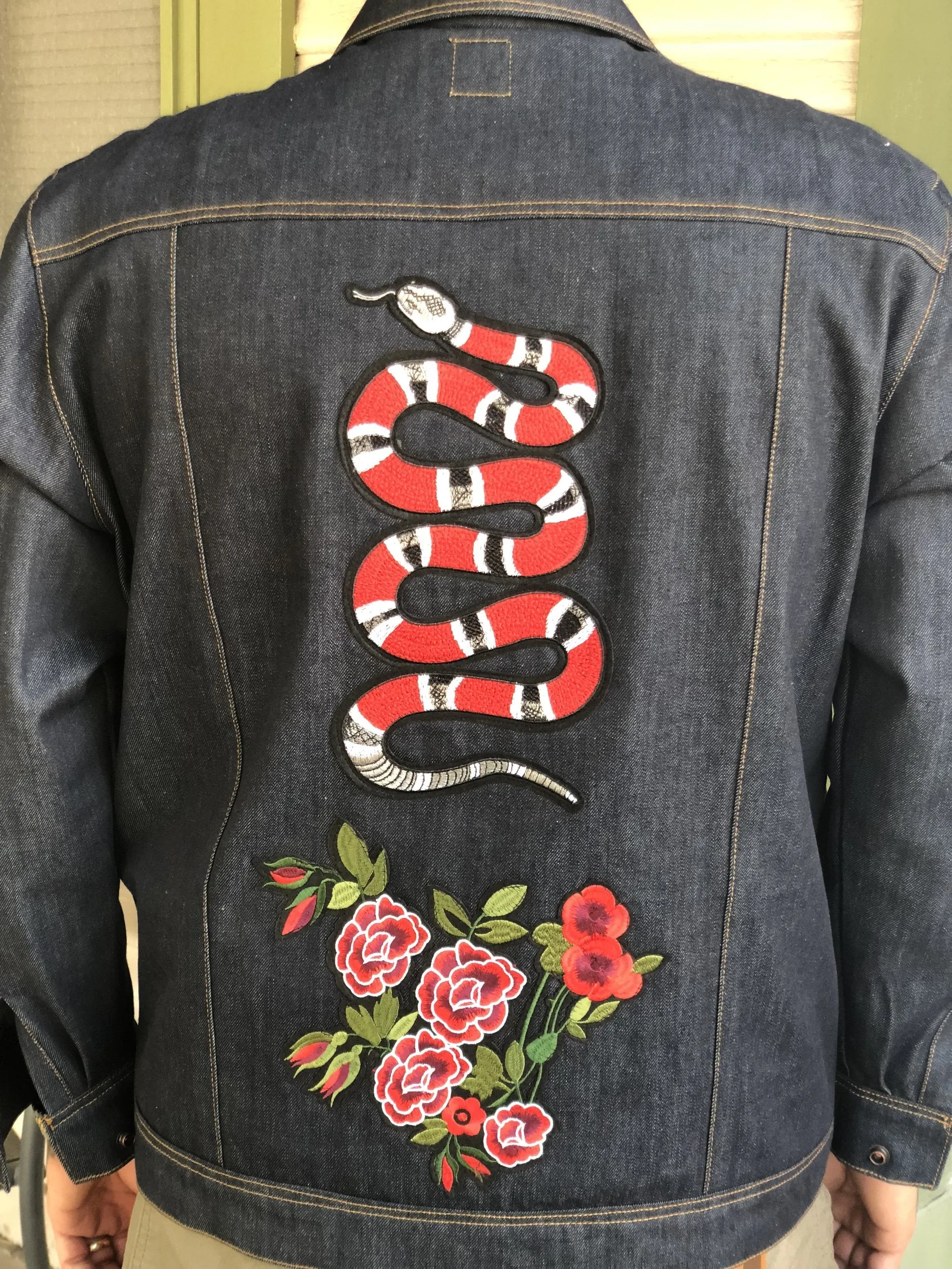 “SELF MADE” PATCHED UP DENIM JACKET